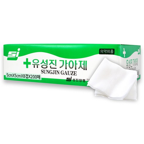 유성진 가아제 대용량 (소) 5cm*5cm*8겹, 1박스, 200매