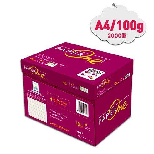 PaperOne 친환경 프리미엄 A4용지 100g A4 1BOX 2000매, A4