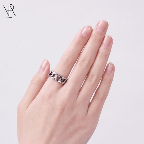 VARAM 써지컬316L반지 8mm 볼드 체인반지