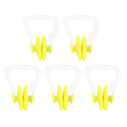5pcs 수영 수영 코 클립 실리콘 부드러운 미끄럼 방지 코 플러그 보호대, 4cm, 옐로우