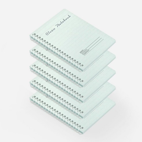 먼지없는 클린 페이퍼 A5 무진지 스프링노트 특수가공지 50매 5권 1팩 148x210mm