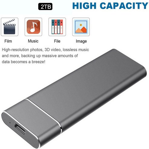 SSD TYPE-C 모바일 하드 디스크 외장 하드 드라이브10TB 8TB6TB 4TB 2TB 1TB, 은, 500GB