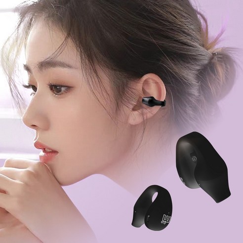 미니덕트 무선 블루투스 골전도 귀안아픈 클립형 이어폰, mi1100DT, 블랙