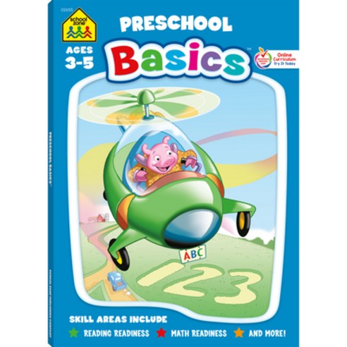 (영문도서) School Zone Preschool Basics 96-Page Workbook Paperback, English, 9781601591609