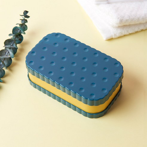 가정용 뚜껑이있는 비누 상자 창조적 인 성격, [비스킷 비누 상자] 진한 파란색