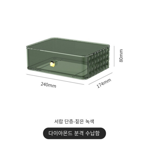 가정용 탁상 화장품 수납 정리함, 서랍 수납함 투명green, 5개, 서랍 수납함 투명green * 5개