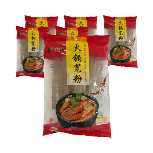 롱커우진싱 중국 마라탕 훠거 넓은 당면(고구마전분 84% 함유), 6개, 300g