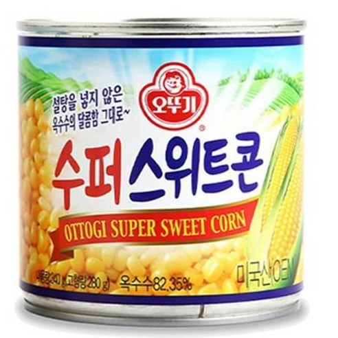 오뚜기 무가당 초당옥수수 수퍼스위트콘 340g ×2개 옥수수콘 통조림 아이들반찬 양식재료 자취 혼밥 비상식량 간식 취향저격 1세트