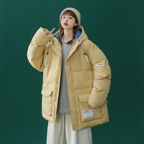 YY 솔리드 컬러 코튼 패딩 코트 여성 겨울 두꺼운 한국 스타일 면화 패딩 코트 작은 서양식 코트 가을 겨울 홍콩 스타일 코튼 패딩 코트