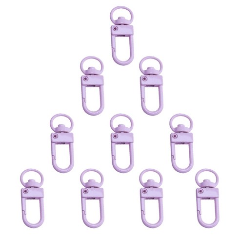 10pcs 가방 액세서리 핸드백 Clasps 손잡이 금속 걸쇠 스위블 클립 개 체인 칼라 스냅 후크 키 링, 라벤더