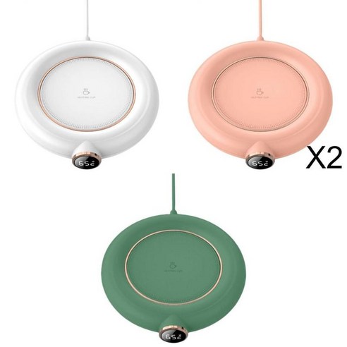 USB 커피 머그잔 워머 패드 사무실 데스크탑 난방 코스터 컵 워머 3 모드 화이트+USB 커피 머그잔 워머 패드 사무실, 직경 117mm, 여러 가지 빛깔의, ABS 및 전자 부품