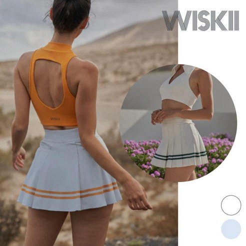 코트와 거리의 스타 플레이어: WISKII 레깅스 테니스 스커트 플리츠 치마바지
