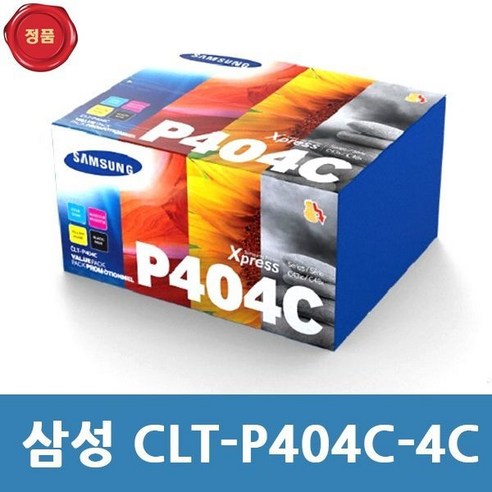 삼성 CLT-P404C 4색 세트 벨류팩 K404S C404S M404S Y404S SL-C430W C432 C433 C482 C483FW 정품토너, 1개