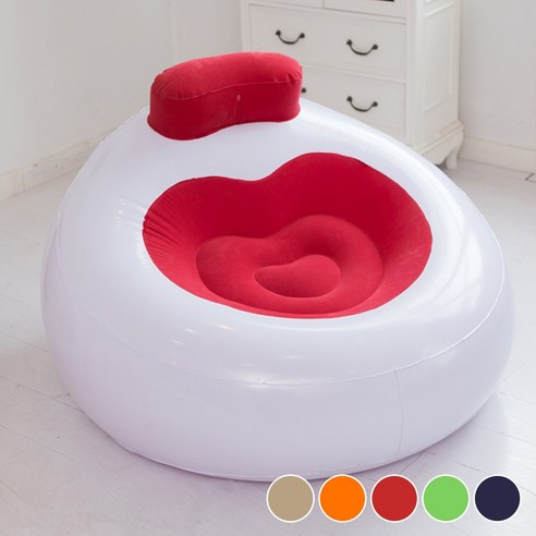 아뜰라임 에어 1인용 빈백 소파 의자, 하트레드