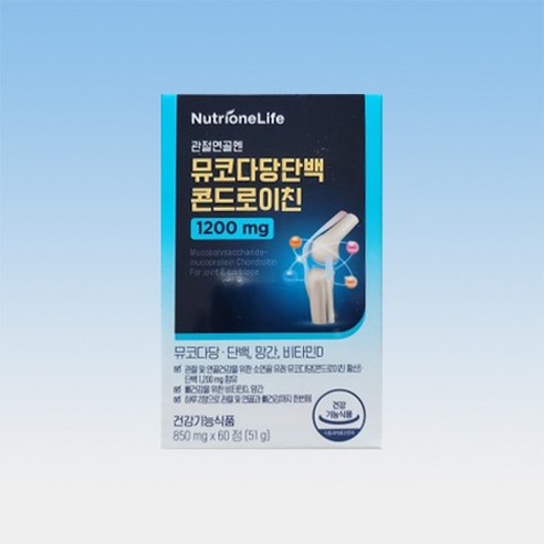 뉴트리원 관절 연골엔 뮤코다당단백 콘드로이친 우슬 콘도로이친 60정 1박스 1개월분, 5개, 60개