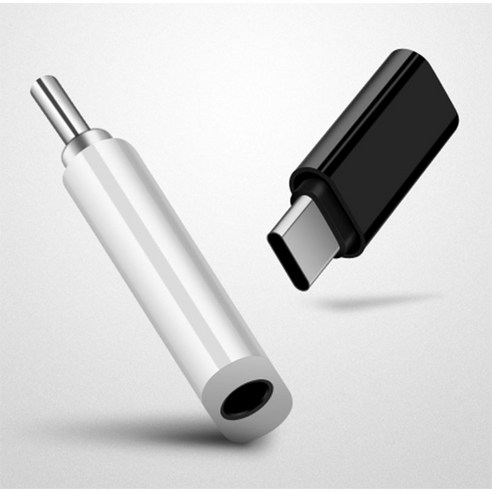 c타입이어폰젠더 C타입-3.5mm 어댑터 잭 변환기 USB C 이어폰변환젠더 이어폰젠더 헤드폰 케이블, 화이트, 1개