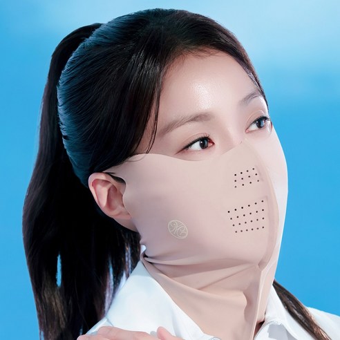 모델로 자외선차단 골프 마스크 얼굴햇빛가리개 마스크 남성 여성 에어핏 롱넥 UPF 50+, 베이지, 1개