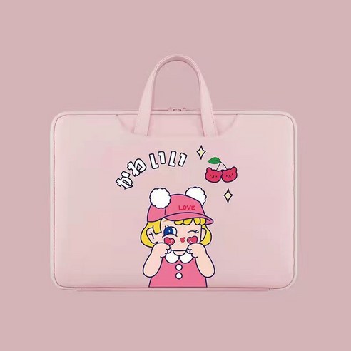 [토트백] 캐릭터 예쁜 9.7/10.5/10.9/인치 파우치 학생용 화웨이 M6 일반 적용, 핑크걸[플랫백], 옵션3