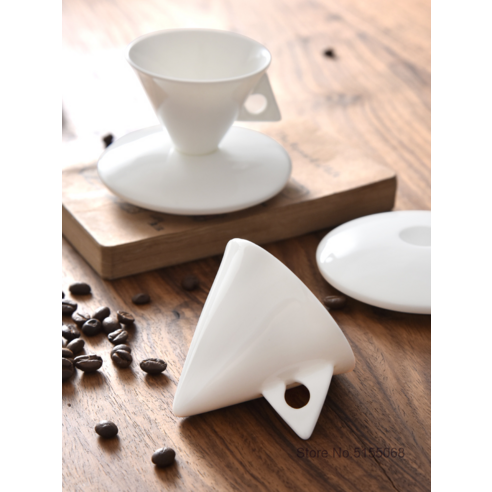 (S) 콘 작은 블랙 커피 컵 및 소스 세트 빛-Derax 뼈 콘-콘 콘 세라믹 피라미드, 70ml, 1 x 컵과 접시