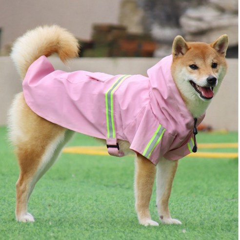 MMBPRO 후드 강아지우비 레인코트, 분홍