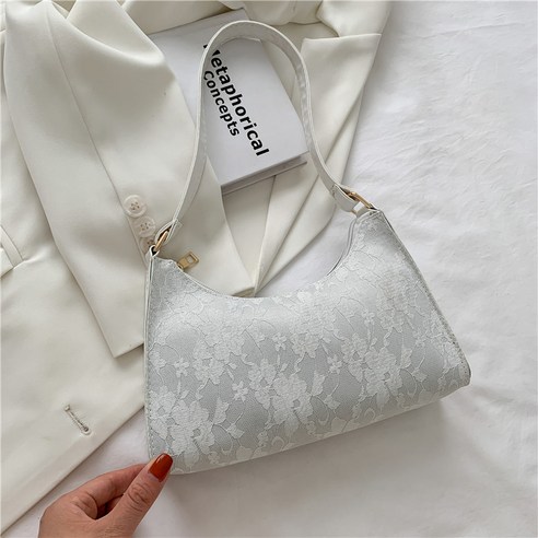 KORELAN 2022 여름 심플한 바게트 가방 트렌드 심플한 레이스 가방 겨드랑이 가방 숄더백 최신 모델