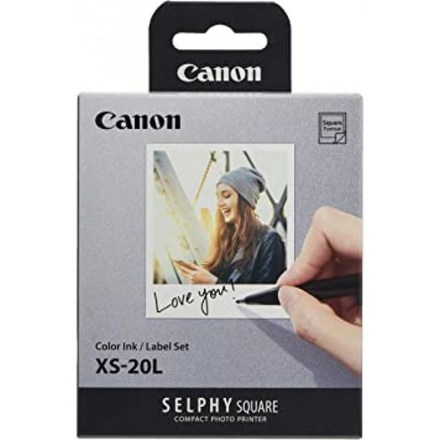 Canon SELPHY SQUARE QX10 용 컬러 잉크 / 라벨 세트 XS-20L, 단일옵션