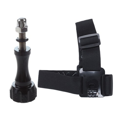 AFBEST Go Pro SJ5000 스포츠 카메라 및 Gopro 용 3X 알루미늄 합금 손잡이 엄지 나사 1x 액션 헤드 스트랩 마운트, 검정