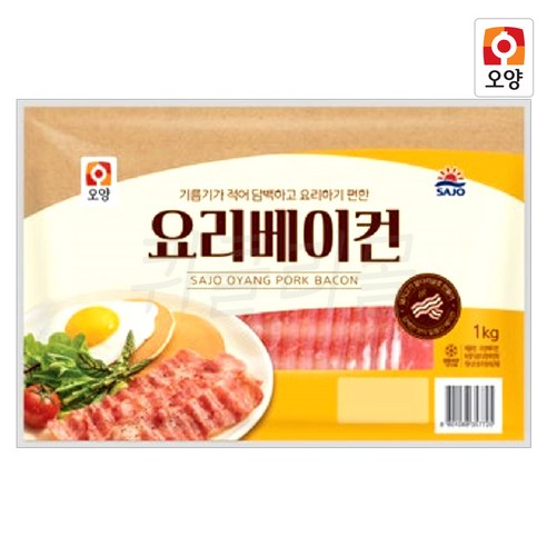 사조오양 요리베이컨 1kg 냉동베이컨 앞다리살, 1kg, 4개