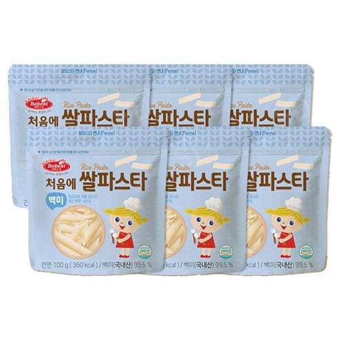 베베스트 처음에 쌀파스타 백미, 100g, 6개