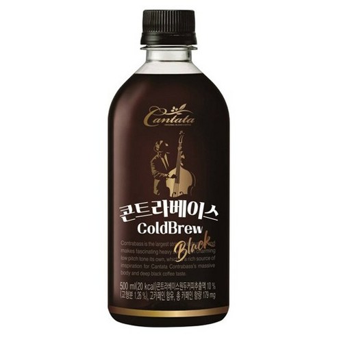 롯데칠성 롯데 칸타타 콘트라베이스 블랙 500ml x 24PET, 24개