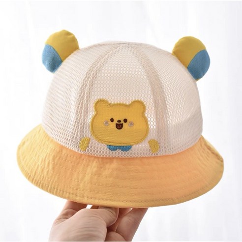 곰 메쉬 아기 벙거지모자 유아 키즈 메쉬 여름모자 수영