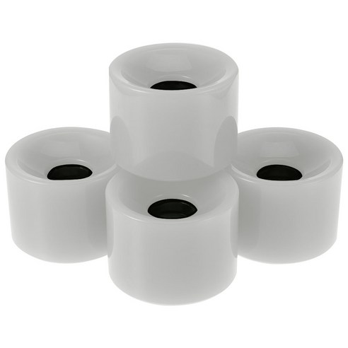 4 Pcs 스케이트보드 휠 82A PU 휠 롤러스케이트 롱보드 타이어 베어링 포함, 흰색