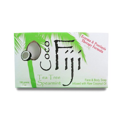 Organic Fiji 오가닉 페이스 앤드 바디 코코넛 오일 솝 198g, Spearmint Cconut, 1개