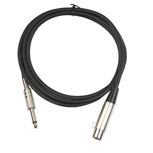 마이크 케이블 3 핀 XLR 여성 6.35mm 모노 남성 커넥터-블랙, 1.8m, 검은, 플라스틱