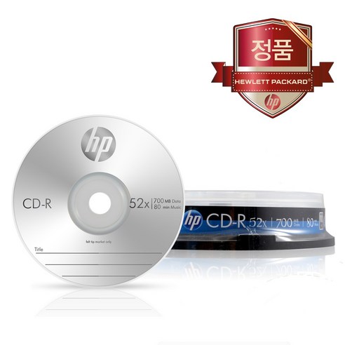 HP CD-R 700MB 공CD, [CD-R] 700MB 52X 케익 100P, 1, 1개