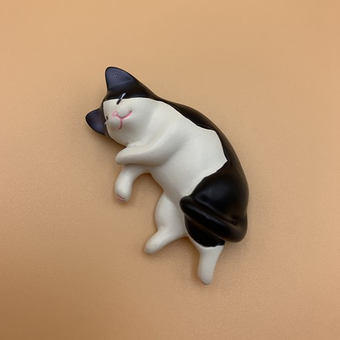 귀여운 스테레오 고양이 냉장고 자석 자석 동물 만화 게으른 고양이 스타 홈 냉장고 문 장식, C28 흑백 꽃 고양이, 작은