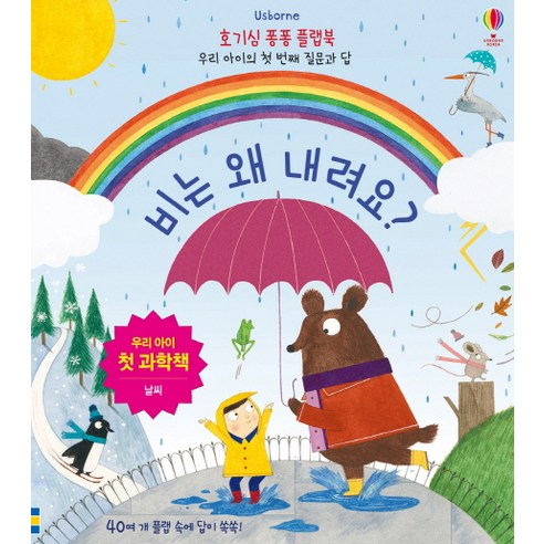 Usborne 비는 왜 내려요?:우리 아이 첫 과학책 | 날씨, 어스본코리아, 호기심 퐁퐁 플랩북 시리즈