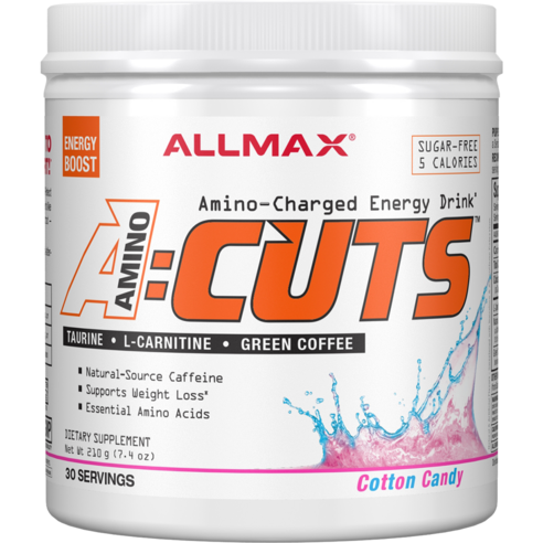Allmax A 컷 아미노-차지드 에너지 드링크, 코튼 캔디(Cotton Candy), 210g