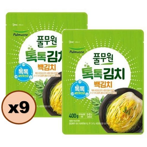 풀무원 톡톡 백김치 400gx2 배추김치, 9세트