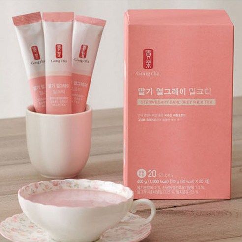 스윗쿡 공차 딸기 얼그레이 밀크티 스틱 홍차라떼는 상쾌한 맛과 향, 편리한 스틱 형태, 실온보관 가능, 개별포장됨