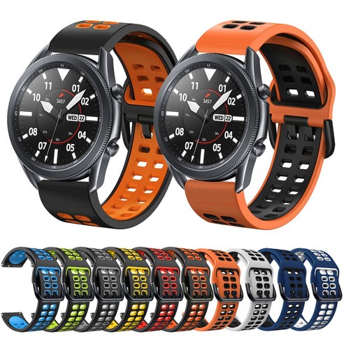 스포츠 밴드 삼성 갤럭시 시계 3 45mm/갤럭시 시계 46mm / S3 Smartwatch 실리콘 스트랩 교체 시계 밴드 팔찌, A, Galaxy Watch3 45mm