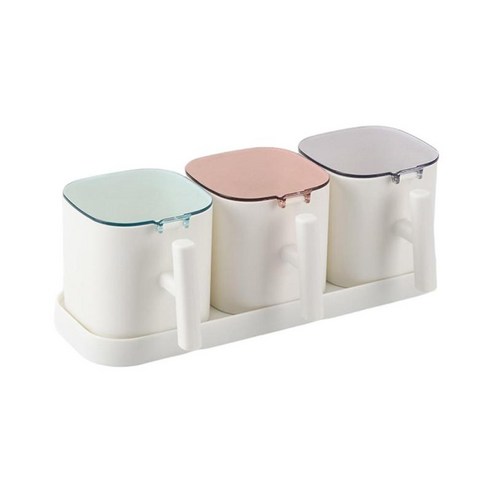 스파이스 박스 조미료 병 cruet(커버 포함) 스파이스 셰이커(스푼 포함) 주방 액세서리, 화이트 A., 기타, PP 플라스틱