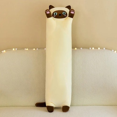 생일선물 거대한 긴 시바 이누 개 봉제 장난감 베개 던지기 부드러운 동물 코기 차이 쿠션, 34.110cm  brown cat