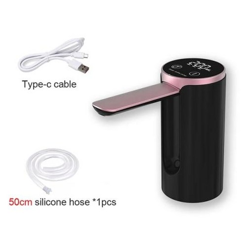 충전식 양수기 물펌프 디펜서 전기 물 갤런 자동 19 리터 접이식 데스크탑 물병 USB, 4.Black and base, 4) Black and base