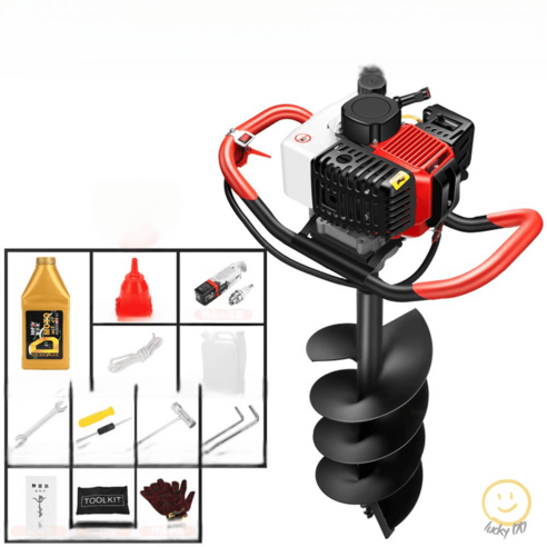 구굴기 농업용 관리기 땅파는기계 항타기 드릴 천공기 농사, 가성비 2스트로크 158CC+4cm, 1개