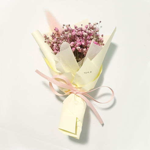 adoreflower 드라이플라워꽃다발, 미니드라이플라워 안개 (핑크)