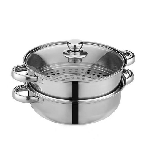 KKGTL 스테인리스 스틸 찜기 가정용 야외 캠핑용 다기능 좋은 만능 찜기 2단 3단, 4단, 27.5cm