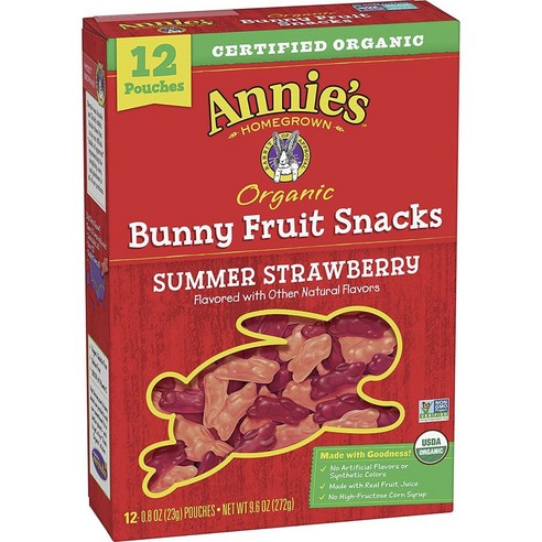 애니스 버니 프루트 스낵 23g, 서머 스트로베리(Summer Strawberry), 12개입