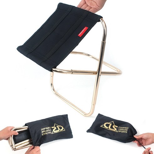 [SW] 야외 캠핑 휴대용 접이식 알루미늄 의자 낚시 의자 의자 좌석 하이킹 도구, 하나, Black G