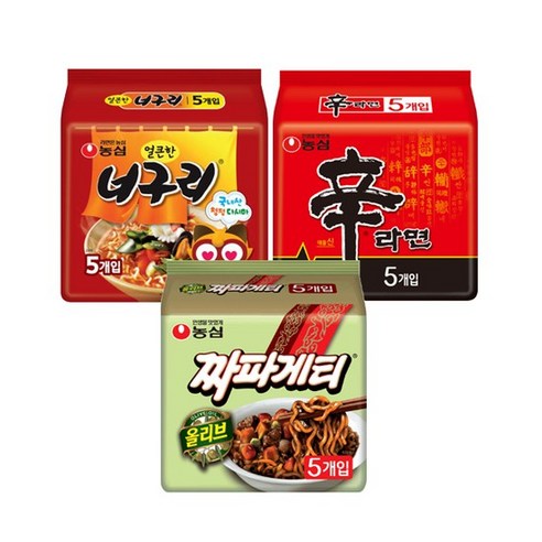 [농심]신라면 5개 + 너구리 5개 + 짜파게티 5개, 없음